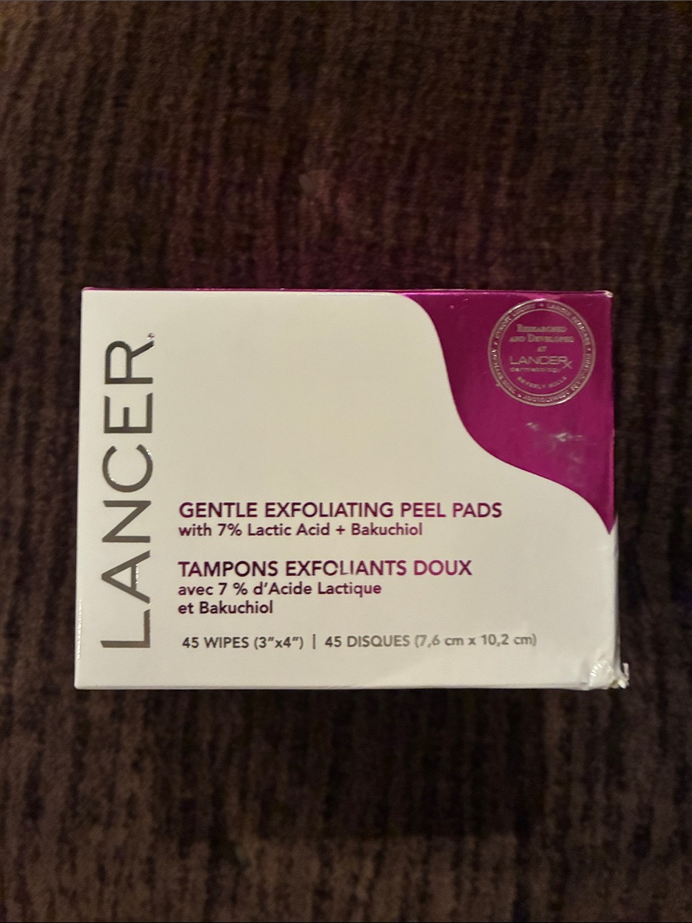 LANCER Gentle Exfoliating Peel Pads - White & Purple